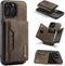 SZHAIYU 2 in 1 Detachable Back Cover Wallet Case for iPhone 13 Pro Max, Slim Leather Pocket, 6.7'' (Coffee)