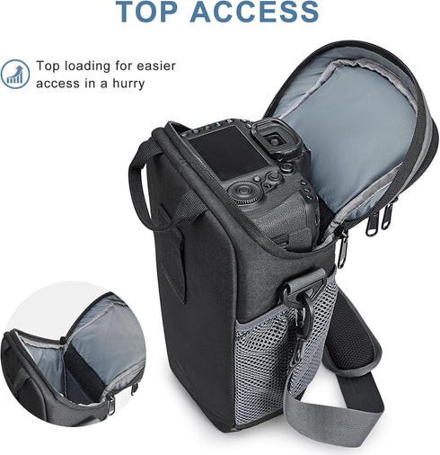 S-ZONE DSLR/SLR Camera Bag - Waterproof Camera Case for Photographers Holster Compatible with Nikon Canon Sony