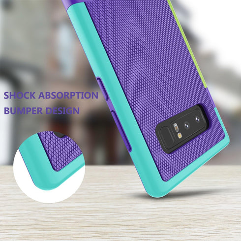 Jeylly Galaxy Note 8 Case - Slim Hybrid Impact Rugged Soft TPU & Hard PC Bumper, Shockproof Cover (Purple)