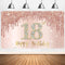 Sweet 18th Birthday Banner Backdrop Decorations for Girls, Rose Gold 18 Birthday Party Sign Supplies, Pink 18 Years Old