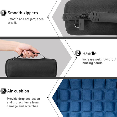 co2CREA Hard Travel Case for JBL Flip 6 FLIP 5 Waterproof Portable Bluetooth Speaker (Black Case + Blue Inside)
