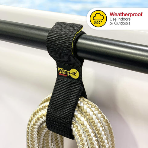 Twin-Straps by Wrap-It Storage, 12" (6-Pack) Hook and Loop Hanging Cord Wrap for Cable and Hose Storage