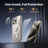 for iPhone 15 Pro Max Case, with 1X Screen Protector + 1X Camera Lens Protector, Compatible with Magsafe [Yellowing