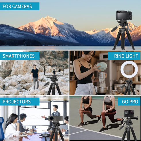 ZOMEi Camera Tripod, 67'' /170cm Tall Minimalist Tripod Compatible with All Cameras, Projectors, Webcams