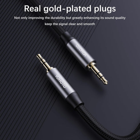 YOHOTO (4FT) AUX3.5mm Audio Cable Nylon Braided Aux Cord Male to Male Stereo Hi-Fi Sound Auxiliary Audio Cable