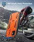 FNTCASE iPhone 12 Pro Case: Rugged Military Grade Drop Proof Cover with Kickstand, Matte Textured TPU, 6.1" - Orange