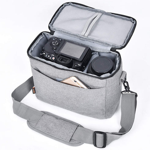 FOSOTO Camera Bag Case with Waterproof Rain Cover, Compatible for Nikon D3500 D5600 D7500 D610 Canon EOS 4000D 2000D