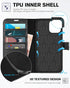 TUCCH Wallet Case for iPhone 12 Pro Max 5G 6.7", PU Leather Card Slot Kickstand, RFID Blocking Magnetic Cover