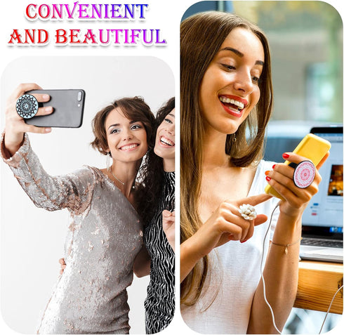 Honoson 9 Pieces Cell Phone Grip Holder, Colorful Self-Adhesive Finger Ring Sublimation Phone Holders for Smartphone