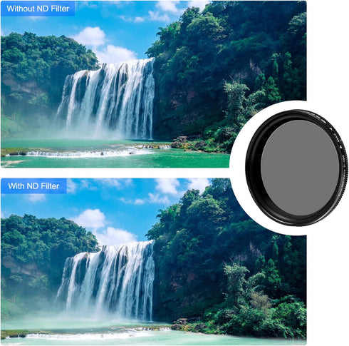 PULUZ 52mm UV+ND2-400 Lens Filter, Adjustable Neutral Density Filter for GoPro Hero11 / Hero11 Black Mini / HERO10 /