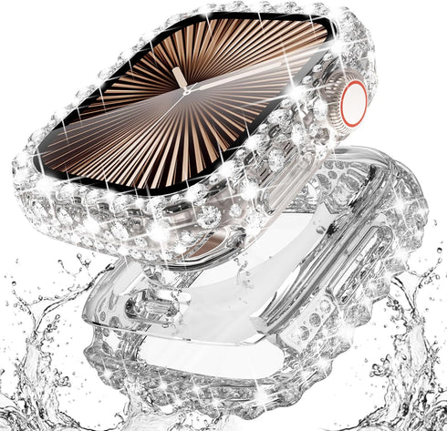 Surace 2 in 1 Waterproof Bling Case Compatible for Apple Watch Series 11