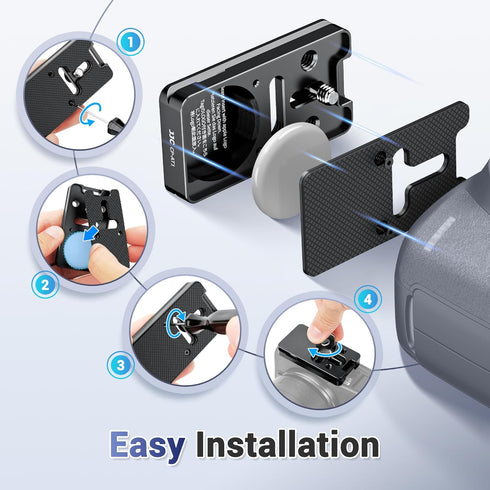 JJC Quick Release Plate for AirTag - Camera Tripod Mount Adapter QR Plate with 1/4" Screw, Compatible with