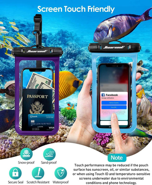 Hiearcool Universal Waterproof Phone Pouch, Dry Bag for iPhone 16 15 14 13 Pro Max, IPX8 Waterproof Case