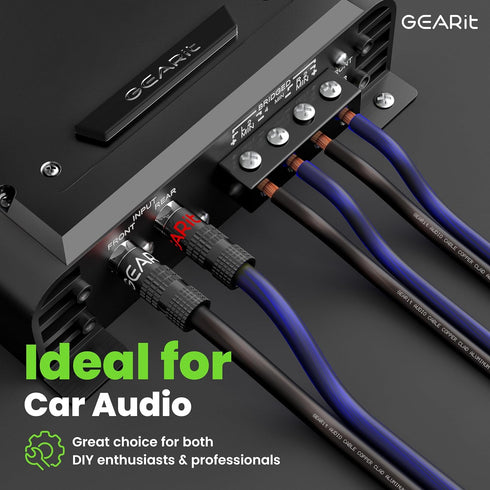 GearIT 14 Gauge Car Speaker Wire, Pro Series (100 Feet, Soft Touch Translucent Blue/Black) Automotive Car Audio