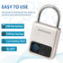Fingerprint Padlock, Smart Biometric Lock with USB Charging, Suitable for Luggage, Suitcase, Backpack, Gold