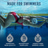 H2O Audio Surge+ Swim Headphones | 100% Waterproof, Noise Canceling, Dustproof, Black/Blue