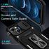 DEERLAMN iPhone 15 Case - Black Military Grade Shockproof with Slide Camera Cover & Screen Protector (2 Packs)