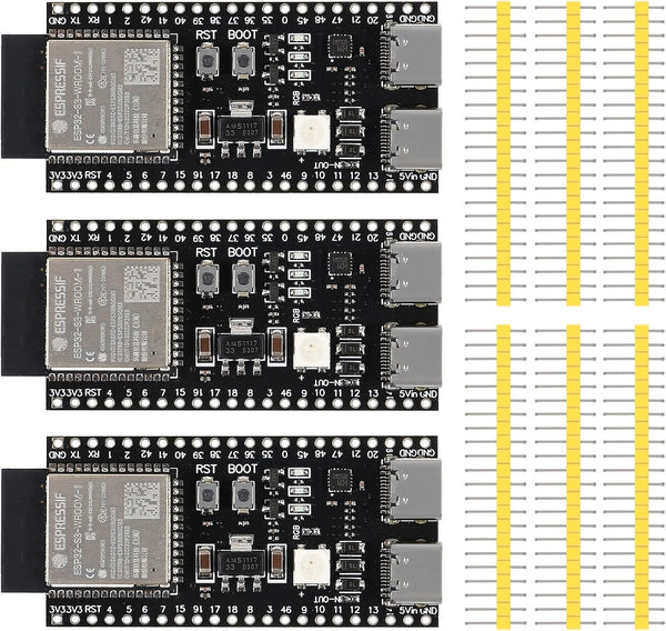 3PCS ESP32 ESP32-S3 Development Board Type-C WiFi+Bluetooth Dual Type-C Core Board, ESP32-S3-DevKit N16R8,