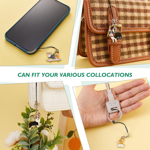 Kawaii Alloy Phone Strap Charms Pendants Decoration for Cell Phone Keychain Bag