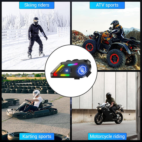 Motorcycle Bluetooth Headset - Motorcycle Helmets Headphone with Noise Cancellation, Wireless Bluetooth Headsets, Auto