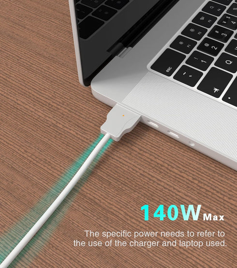 140W USB C to Magnetic Charging Cable, 6.6ft, Unique Design Compatible with M1 M2 M3 MacBook Pro 2021-2024 & MacBook