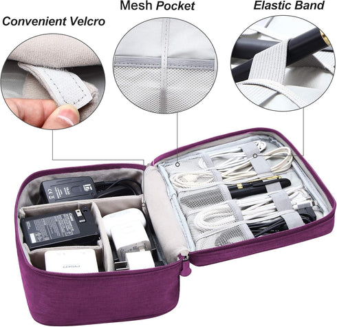VOCUS Electronics Organizer Travel Cable Bag, Portable Tech Carrying Case for Accessories