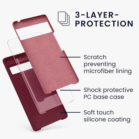 kwmobile TPU Silicone Case Compatible with Google Pixel 6 Pro - Soft Finish Phone Cover in Rhubarb Red