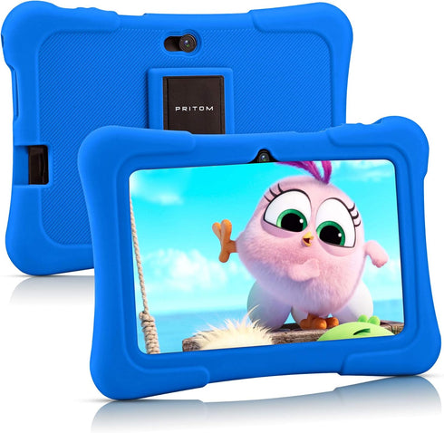 PRITOM 7 inch Kids Tablet, Quad Core Android OS, 32GB, WiFi, Bluetooth, Kids Software Pre-Installed, Dark Blue