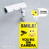 iSYFIX Smile You're on Camera Signs for Business – 1 Pack 7x10 Inch – Rust Free Aluminum Sign, UV & Weather Resistant