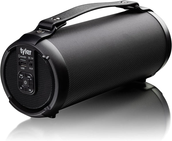 Tyler Wireless Bluetooth Speaker, Water Resistant Long Range 200 Watt Rechargeable Boombox with USB, MP3, AUX