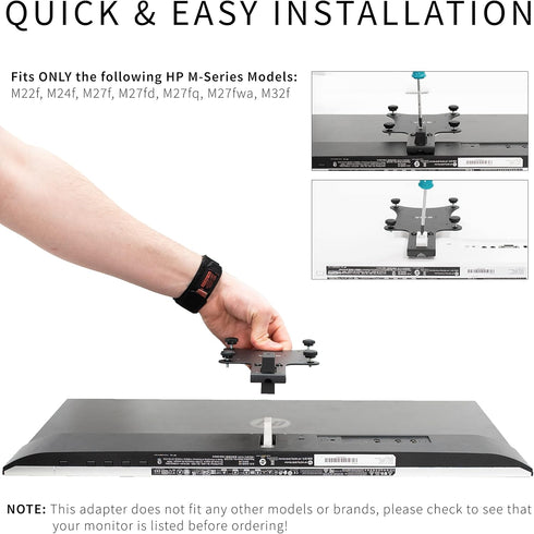 VIVO Quick Attach VESA Adapter, Designed for HP M-Series Monitors, VESA 75x75mm and 100x100mm Conversion Kit