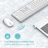 Seenda Rechargeable Wireless Keyboard Mouse Combo, Full Size Cordless Keyboard & Mouse Set, Ultra Thin Quiet, Silver