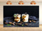 UPXIO 10x8ft Yogurt Parfait with Walnuts Backdrop Caramel Swirl Dessert Photo Background Tapestry