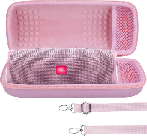 Hard Case Compatible with JBL Charge 5 Charge 4 Waterproof Bluetooth Speaker (Pink case)