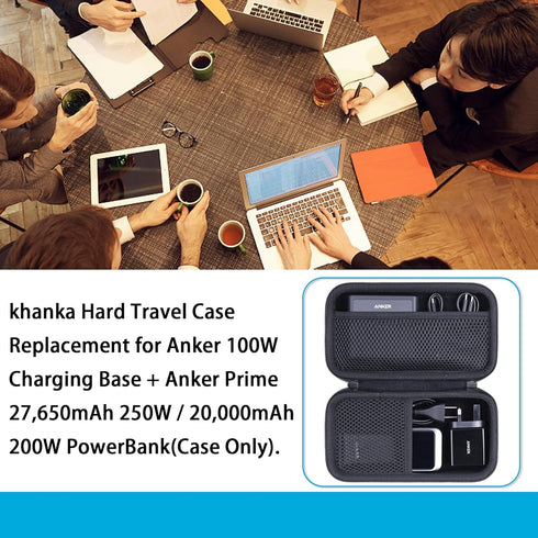 Hard Travel Case Replacement for Anker 100W Charging Base + Anker Prime 27,650mAh 250W / 20,000mAh 200W PowerBank (Case