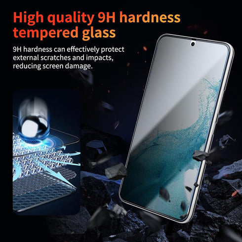 Privacy Screen Protector for Samsung Galaxy S22 Plus/S23 Plus 6.6 Inch, 2 Pack, Anti-Spy Scratch Resistant