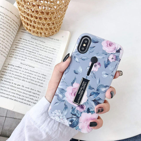 Compatible with iPhone X/XS Case - 3D Embossed Pink Flowers White Shell Design, Rugged Shockproof Case