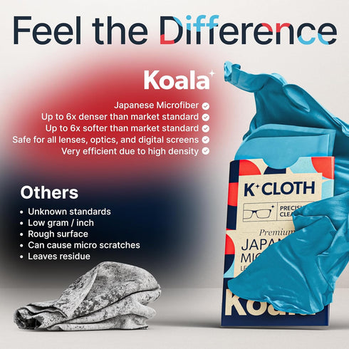Koala Lens Cleaning Cloth, Japanese Microfiber Glasses Cleaning Cloths, Eyeglass Lens Cleaner (Pack of 12)