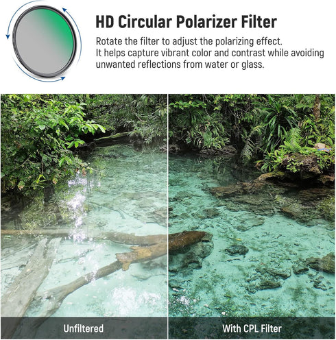 NEEWER 72mm UV CPL Lens Filter Kit, Circular Polarising Filter Set, UV Protection, HD Optical Glass and 30 Layers of