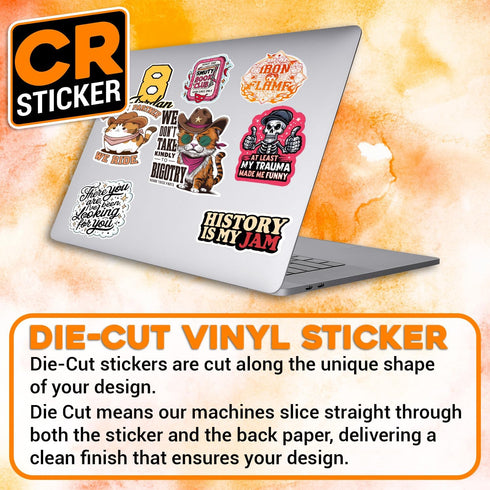 CRSTICKER H5 History is My Jam History Sticker Waterproof Vinyl Decal for Water Bottle Laptop Hard Hat Tumbler Cup Cars