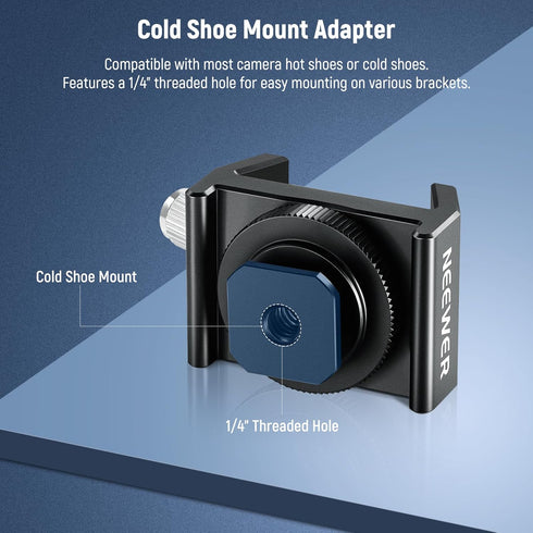 NEEWER Telescope Finderscope Mount Adapter, All Metal with Cold Shoe & 1/4" Thread for Astrophotography