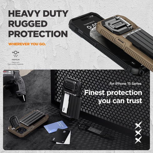 VRS DESIGN Damda Glide Ultimate Case for iPhone 15 Pro Max (2023) - Premium Wallet Case with Multi-Functional Strap