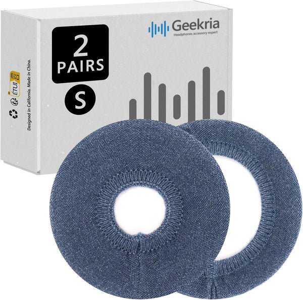 Geekria 2 Pairs Knit Headphones Ear Covers, Washable & Stretchable Protectors for Over-Ear Headsets, Size S/Blue