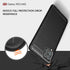 Samsung Galaxy M62 Case, Galaxy F62 Case, Carbon Fiber Texture Design Cover, Shock Absorption, Black