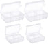 GlossyEnd Set 4 of - Two AA and Two AAA Battery Storage Box, Battery Storage Case, Battery Holder Clear