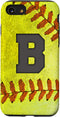 Softball Phone Case for iPhone SE (2020), 7, 8 - Personalized with Letter B for Softball Player Gift