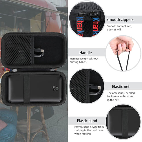 khanka Hard Travel Case for Anker 347 Power Bank (PowerCore 40K), 40,000mAh Battery Pack, Case Only (Black)