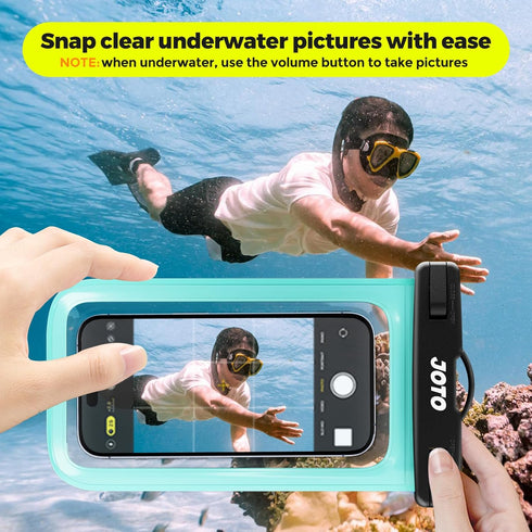 JOTO Universal Waterproof Phone Case - Up to 7" for iPhone 16 15 14 13 Plus Pro Max, IPX8 Dry Bag, Green