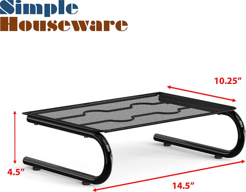 Simple Houseware 2 Pack Mesh Monitor Stand Riser, Black