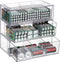 BTSKY 3 Pack Clear Acrylic Battery Storage Organizer for AA, AAA, 9V,